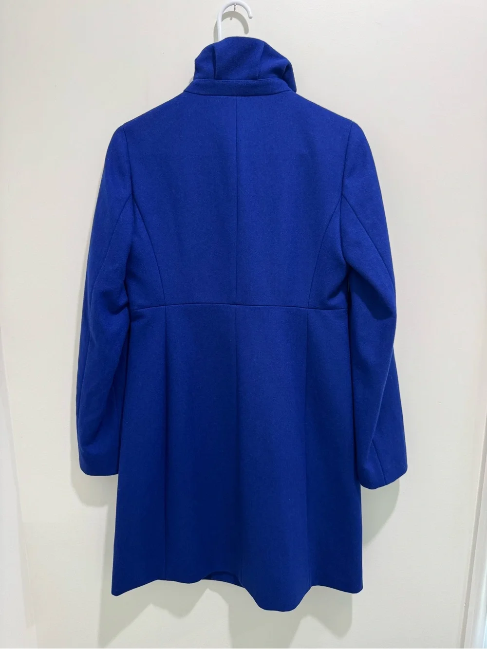 J.Crew City Coat Wool Blend Cobalt Blue Stand Collar Coat Size 2